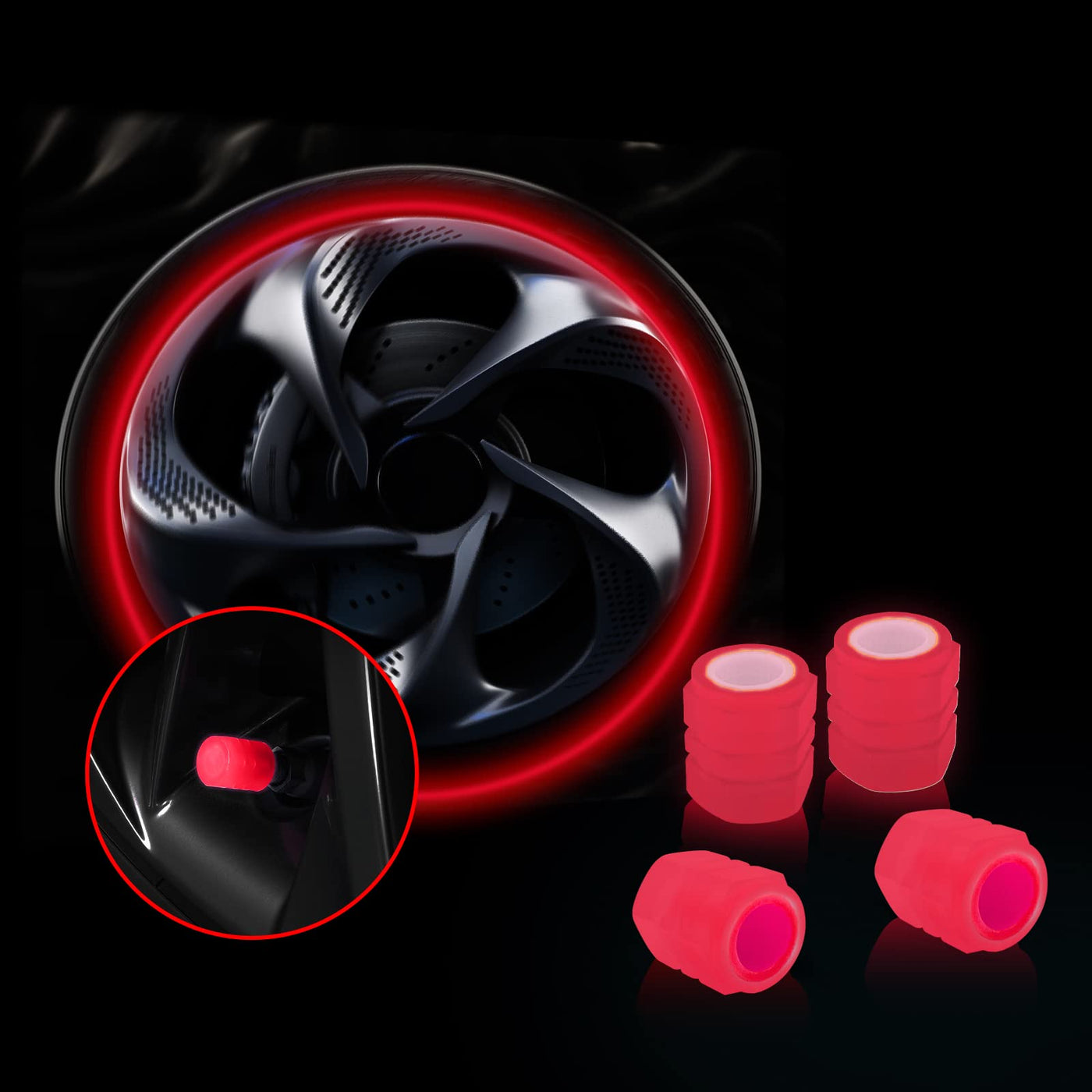 💡 Light Up Your Ride – Luminous Car Tire Valve (4 Pcs Set)